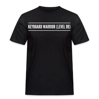 Tastenkrieger ( Stufe 99 ) - Männer Workwear T-Shirt - Schwarz - Vorne - AI Model Male 178 light (178cm)