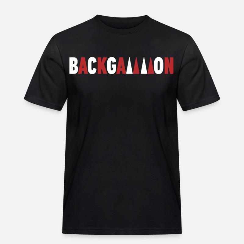 Backgammon - Männer Workwear T-Shirt - Schwarz