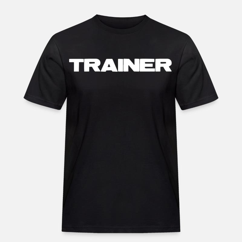 Trainer Power - Männer Workwear T-Shirt - Schwarz