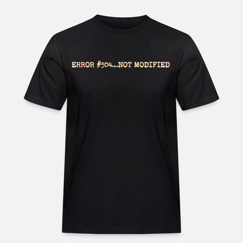 Error304_NotModified - Männer Workwear T-Shirt - Schwarz