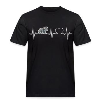 Koala Heartbeat Koalas ECG Koala Ours Coeur Koala - T-shirt Workwear homme - noir - Devant - AI Model Male 178 light (178cm)