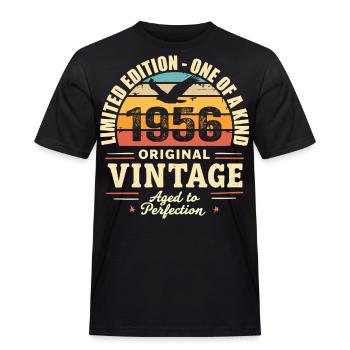 1956 Geburtstagsgeschenk Vintage 1956 Retro 1956 - Männer Workwear T-Shirt - Schwarz - Vorne - AI Model Male 178 light (178cm)