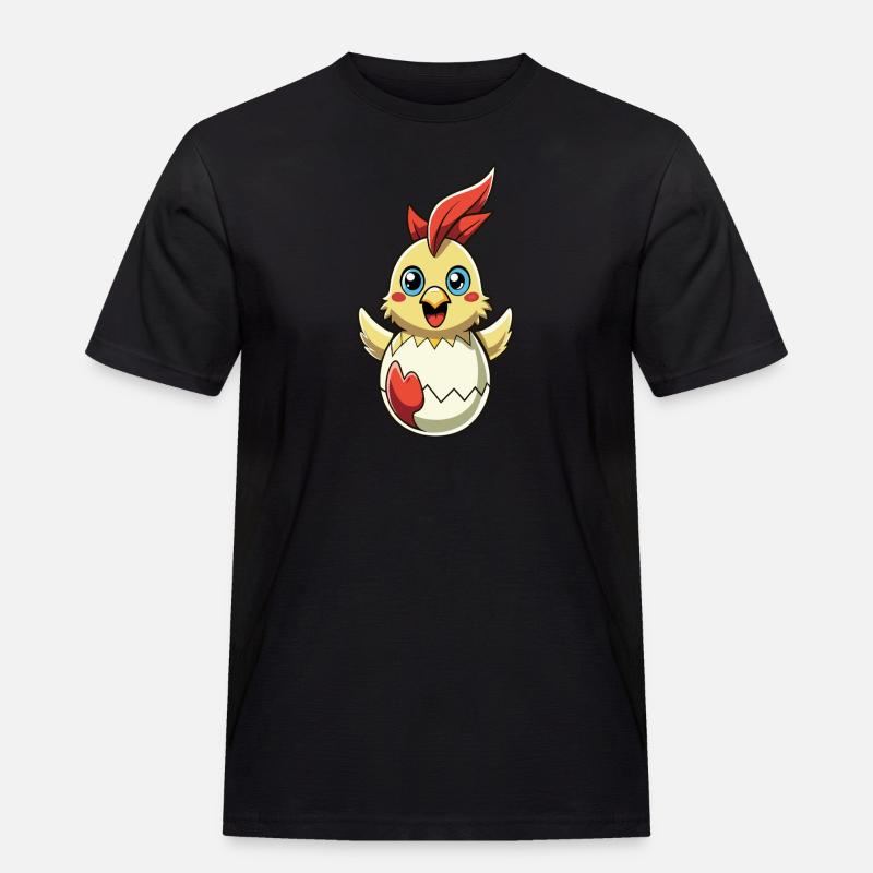 Happy Easter - Osterchicken - Osterei - Geschenk - Männer Workwear T-Shirt - Schwarz