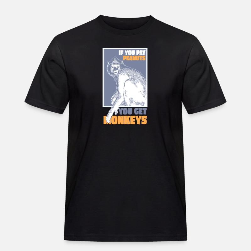 Monkeys for Peanuts - Männer Workwear T-Shirt - Schwarz