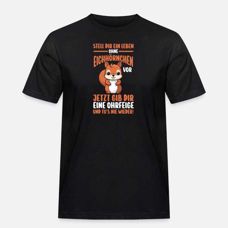 Eichhörnchen - Männer Workwear T-Shirt - Schwarz