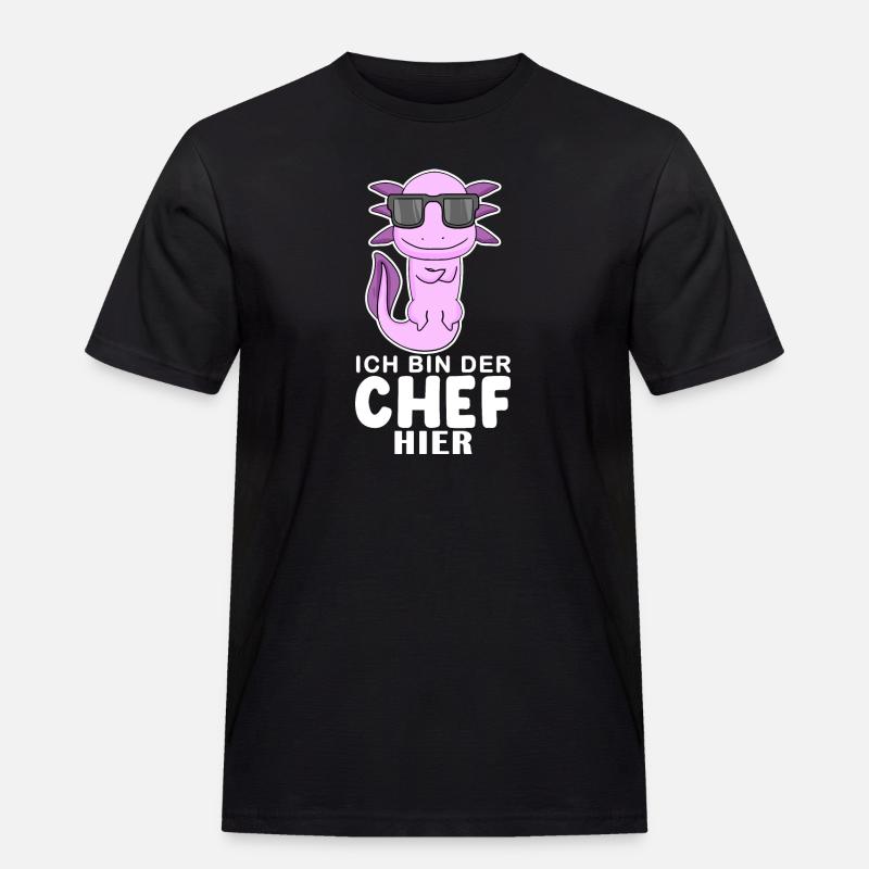 Cool Axolotl Chef - Männer Workwear T-Shirt - Schwarz