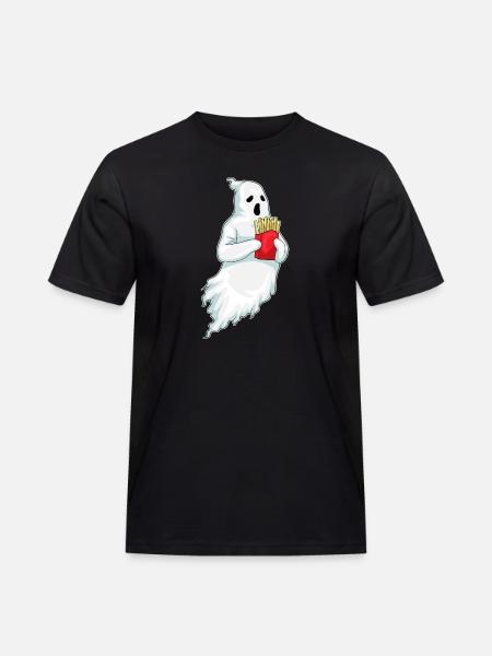 Ghost Halloween french fries - Men's Workwear T-Shirt - black