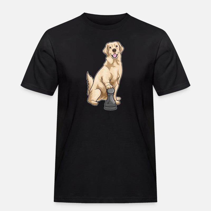 Labrador Schachfigur Bauer Schach - Männer Workwear T-Shirt - Schwarz