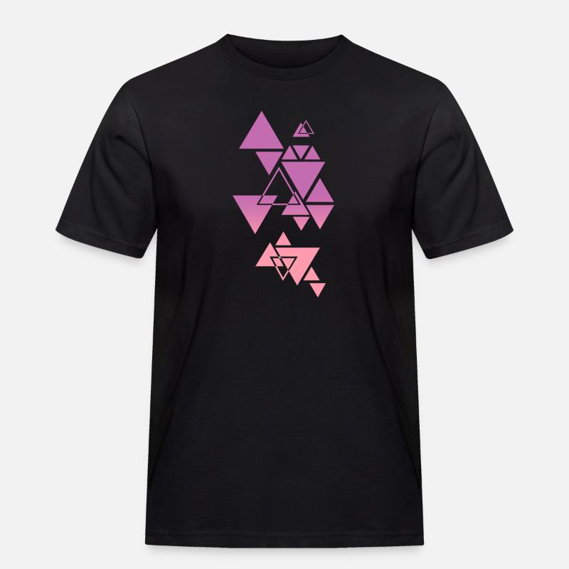 Gradient Triangle Pattern Pink - Men's Workwear T-Shirt - black