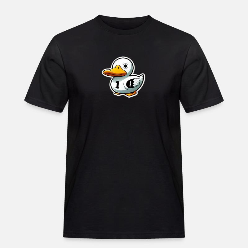 Quietscheentchen - Männer Workwear T-Shirt - Schwarz