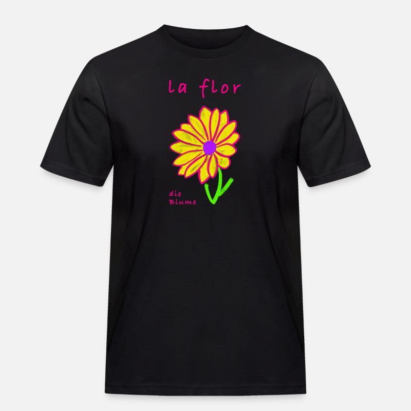 Die Blume auf Spanisch - Männer Workwear T-Shirt - Schwarz