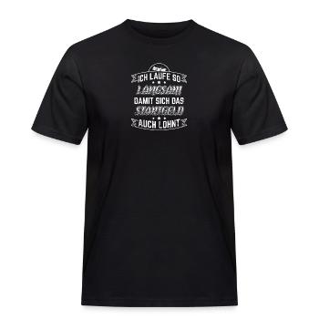LÄUFER LAUFEN ICH LAUFE SO LANGSAM SHIRT - Männer Workwear T-Shirt - Schwarz - Vorne - AI Model Male 178 light (178cm)