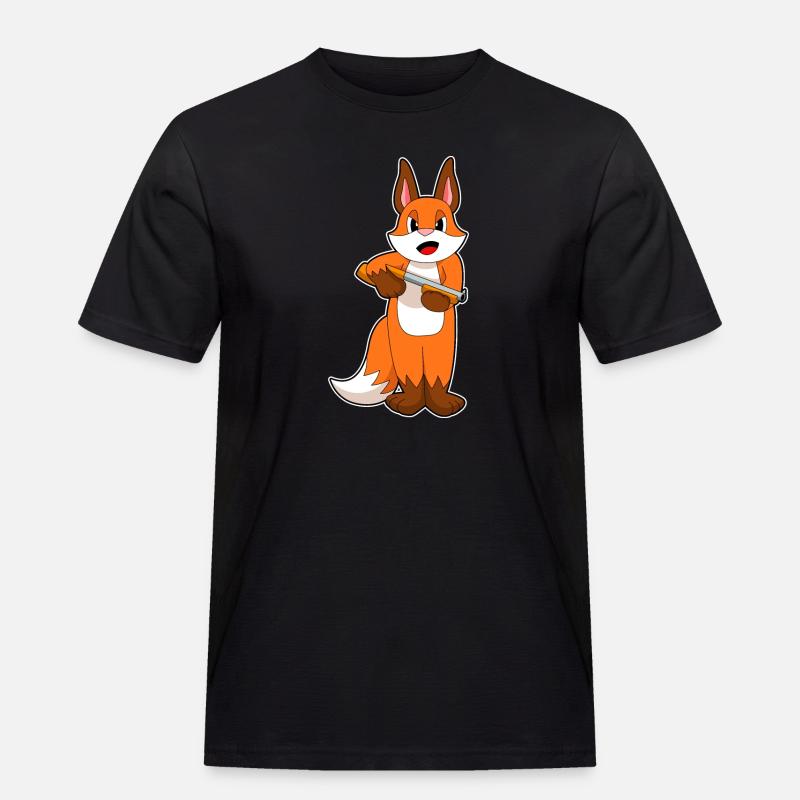 Fuchs Schrotflinte - Männer Workwear T-Shirt - Schwarz