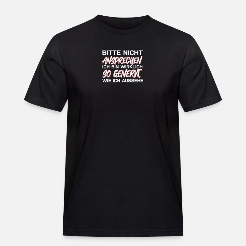 Bitte Nicht Ansprechen - Männer Workwear T-Shirt - Schwarz
