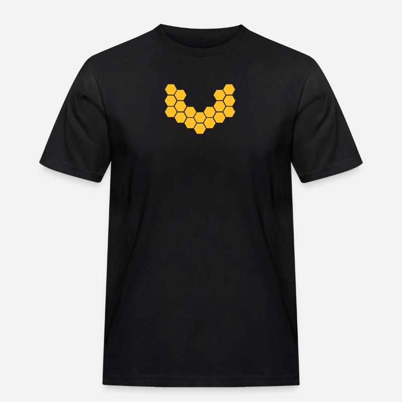 Honeycombs - Männer Workwear T-Shirt - Schwarz