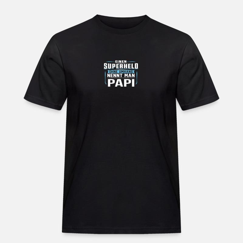PAPI Superheld - Männer Workwear T-Shirt - Schwarz
