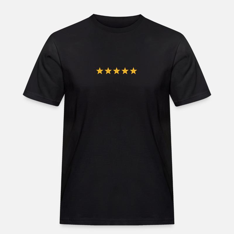 5 Sterne, 3d, 1fb - Männer Workwear T-Shirt - Schwarz