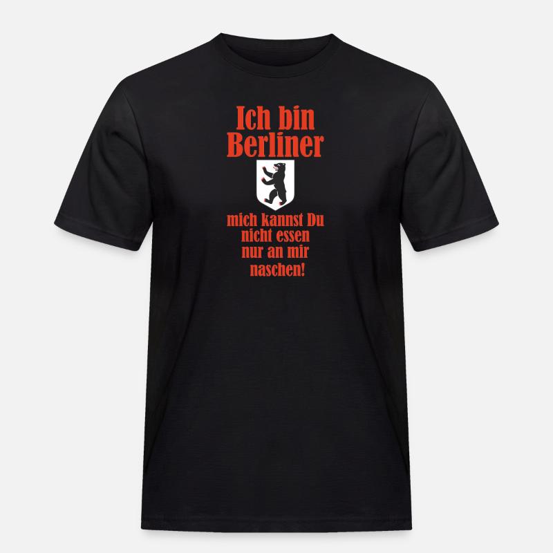 Ich bin ein Berliner - Männer Workwear T-Shirt - Schwarz