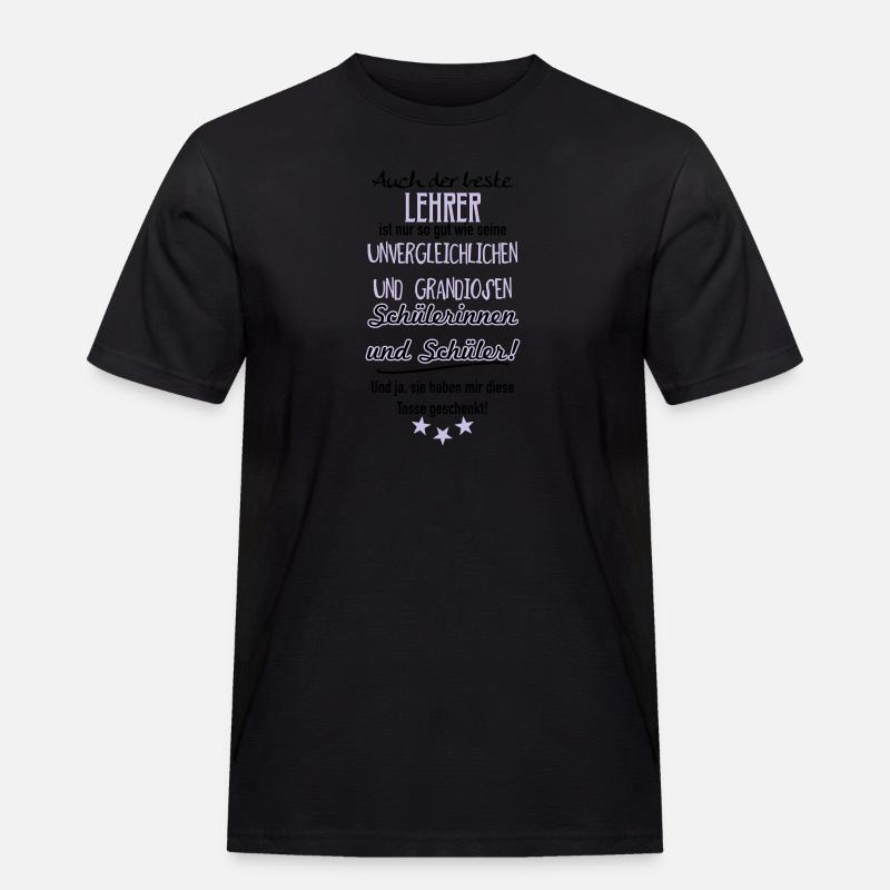 Bester Lehrer Tasse - Männer Workwear T-Shirt - Schwarz