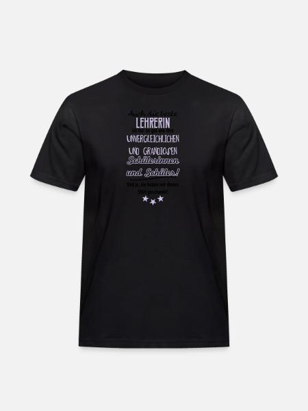 Beste Lehrerin Shirt - Männer Workwear T-Shirt - Schwarz