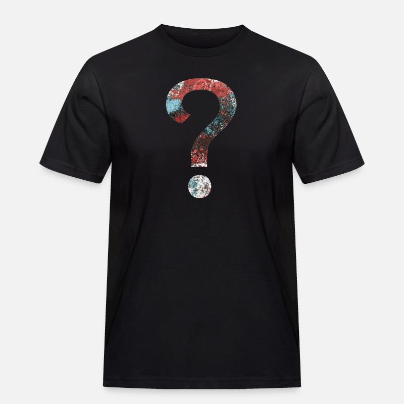 Abstract Question Mark - Männer Workwear T-Shirt - Schwarz