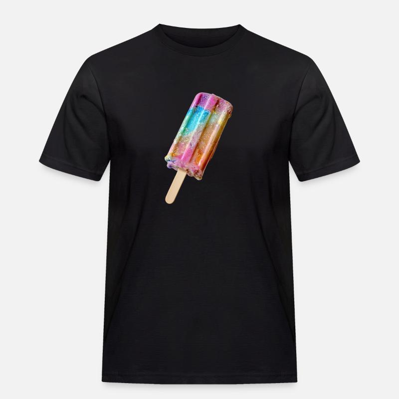 Eis am Stil Regenbogen - Männer Workwear T-Shirt - Schwarz
