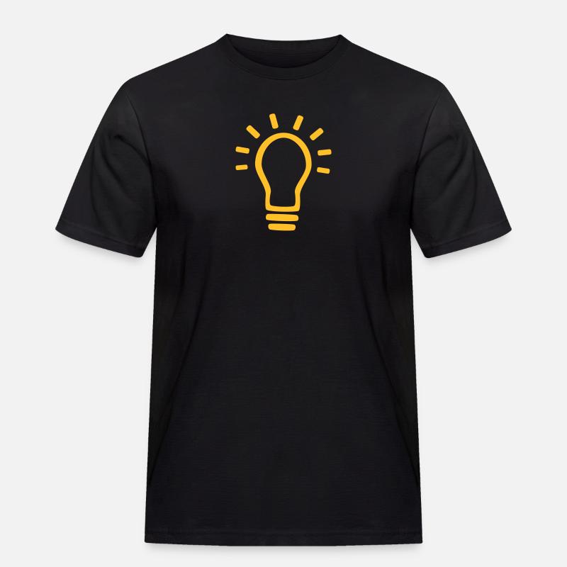 Glühbirne - Männer Workwear T-Shirt - Schwarz