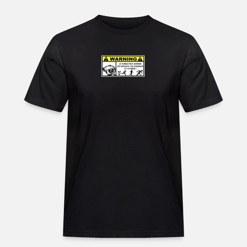 Warnung - Männer Workwear T-Shirt - Schwarz
