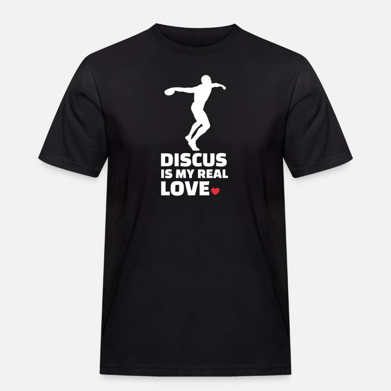 Diskus - Männer Workwear T-Shirt - Schwarz