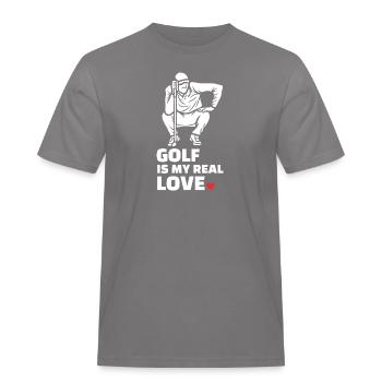 Ich Liebe Golf - Männer Workwear T-Shirt - Grau - Vorne - AI Model Male 185 dark (185cm)