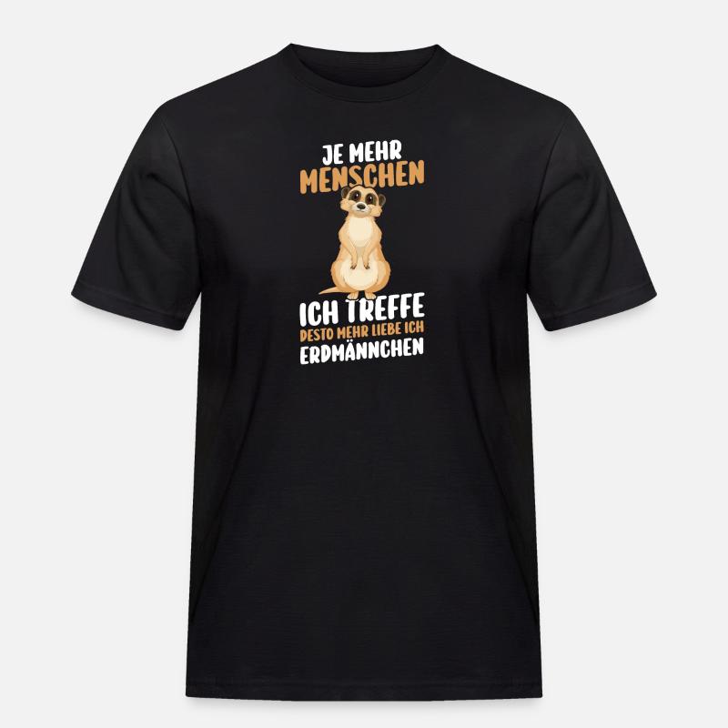 Erdmännchen - Männer Workwear T-Shirt - Schwarz