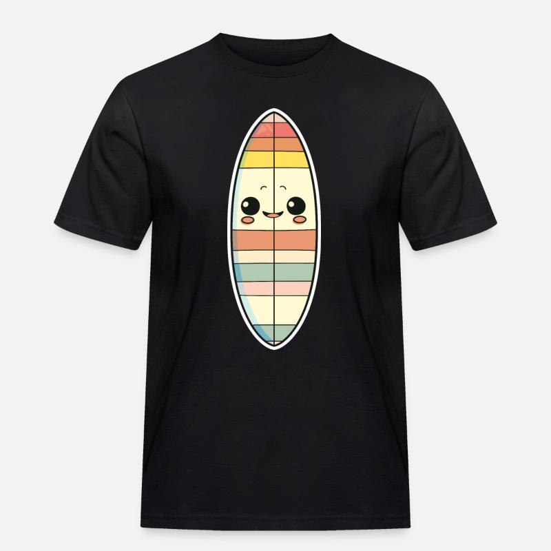 Surfbrett Comic Stil - Männer Workwear T-Shirt - Schwarz
