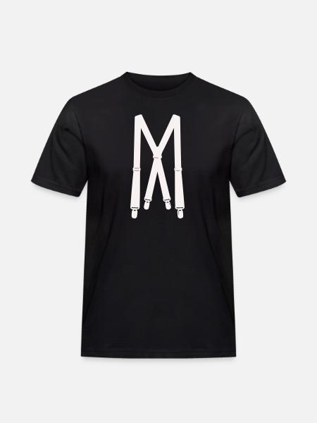 White suspenders illustration - Men's Workwear T-Shirt - black