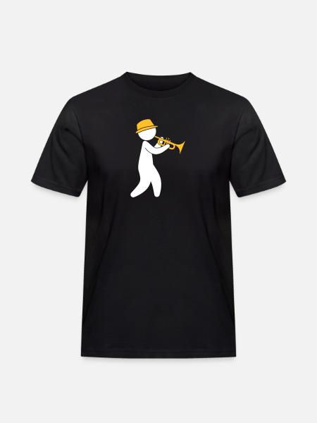 Jazzmusiikki soittaa trumpettia - Miesten Workwear t-paita - musta