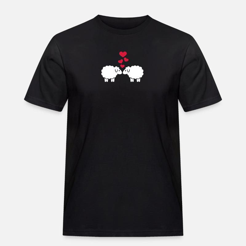 Schaf - Männer Workwear T-Shirt - Schwarz