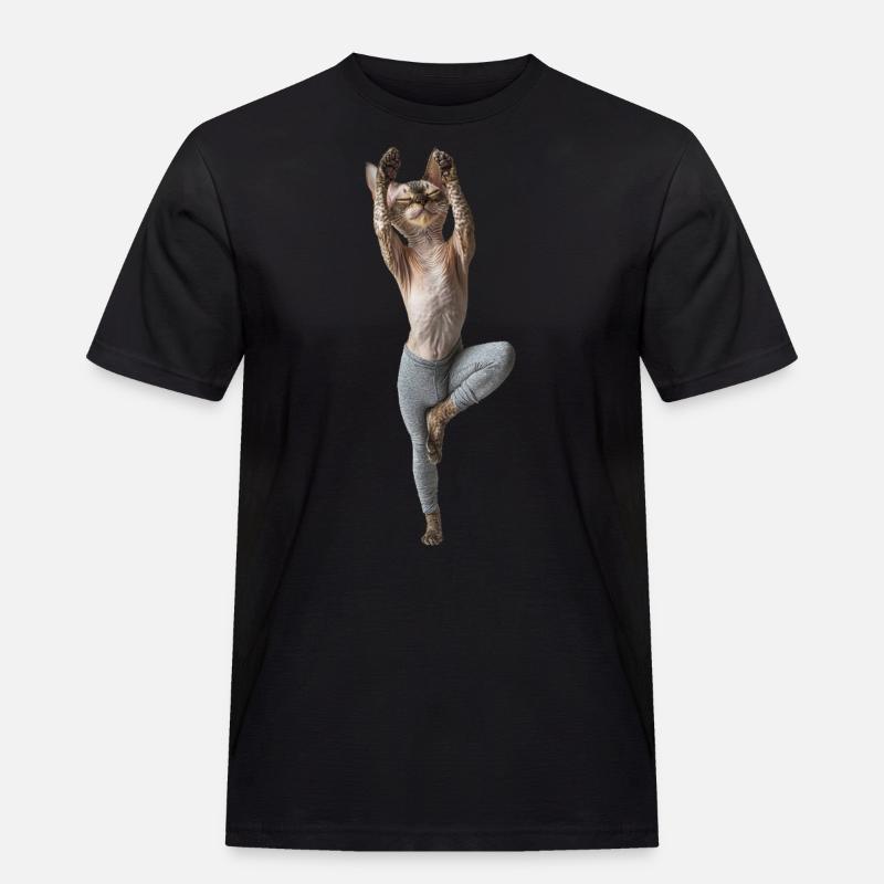 Devon Rex - Männer Workwear T-Shirt - Schwarz