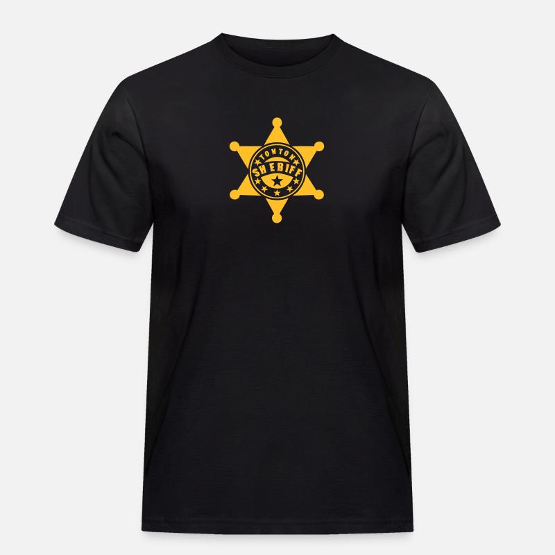 Uncle Sheriff Stern 1 - Männer Workwear T-Shirt - Schwarz
