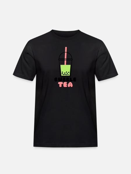 Bubble Tea - Männer Workwear T-Shirt - Schwarz