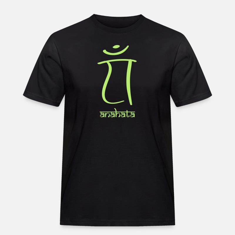 chakra anahata - Männer Workwear T-Shirt - Schwarz