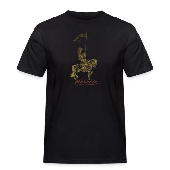 Husaria Kavallerie Polen Flagge Slawen Geschichte - Männer Workwear T-Shirt - Schwarz - Vorne - AI Model Male 178 light (178cm)