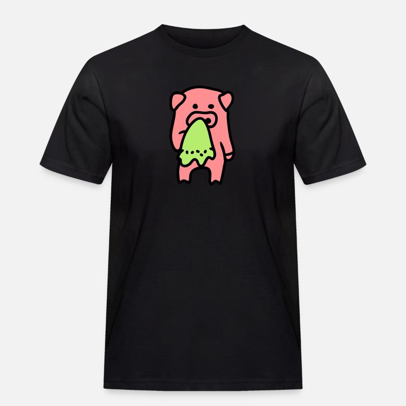Schwein traurig / krank 3 - Männer Workwear T-Shirt - Schwarz