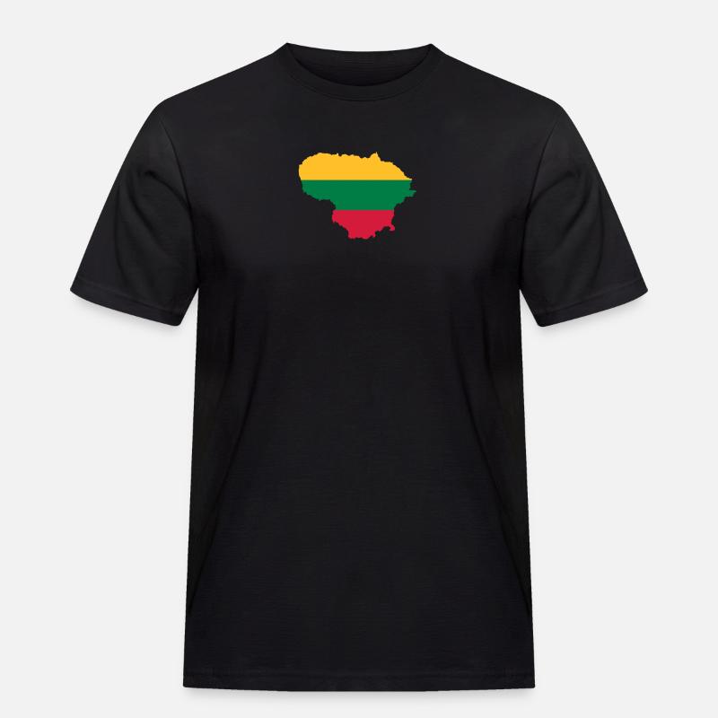 Litauen - Männer Workwear T-Shirt - Schwarz