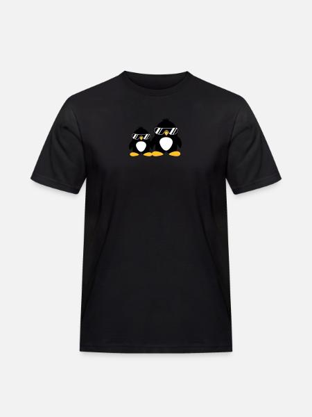 Cool Penguin Dad And Boy - Men's Workwear T-Shirt - black