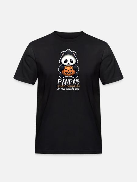 Amusing Halloween Sarcastic Panda Quote - Men's Workwear T-Shirt - black