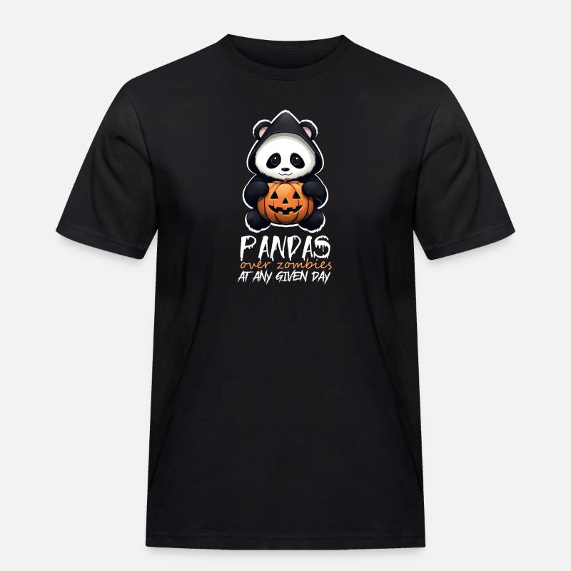 Amusing Halloween Sarcastic Panda Quote - Men's Workwear T-Shirt - black