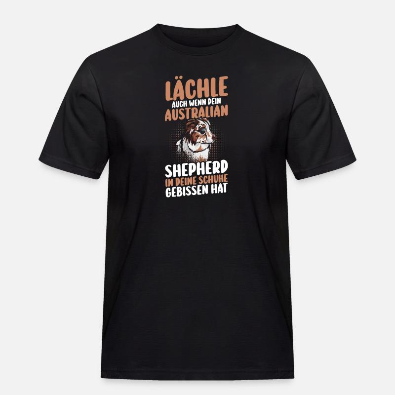 Australian Shepherd Hund Aussie - Männer Workwear T-Shirt - Schwarz
