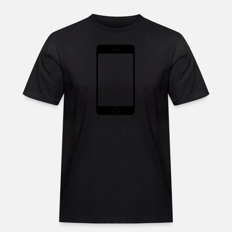 Handy Smartphone - Männer Workwear T-Shirt - Schwarz