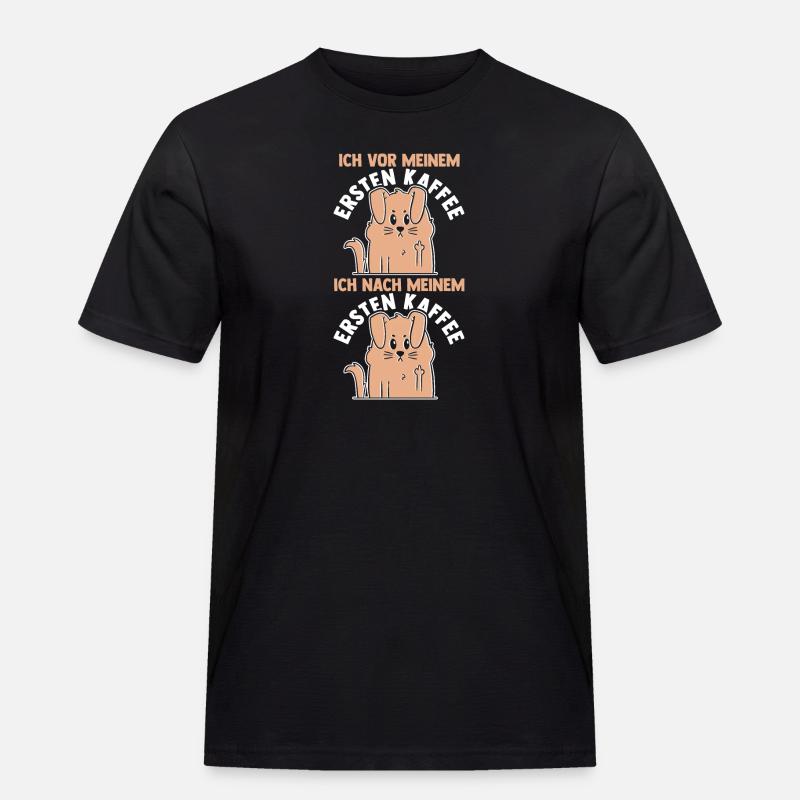 Suivez-moi devant mon premier café - T-shirt Workwear homme - noir