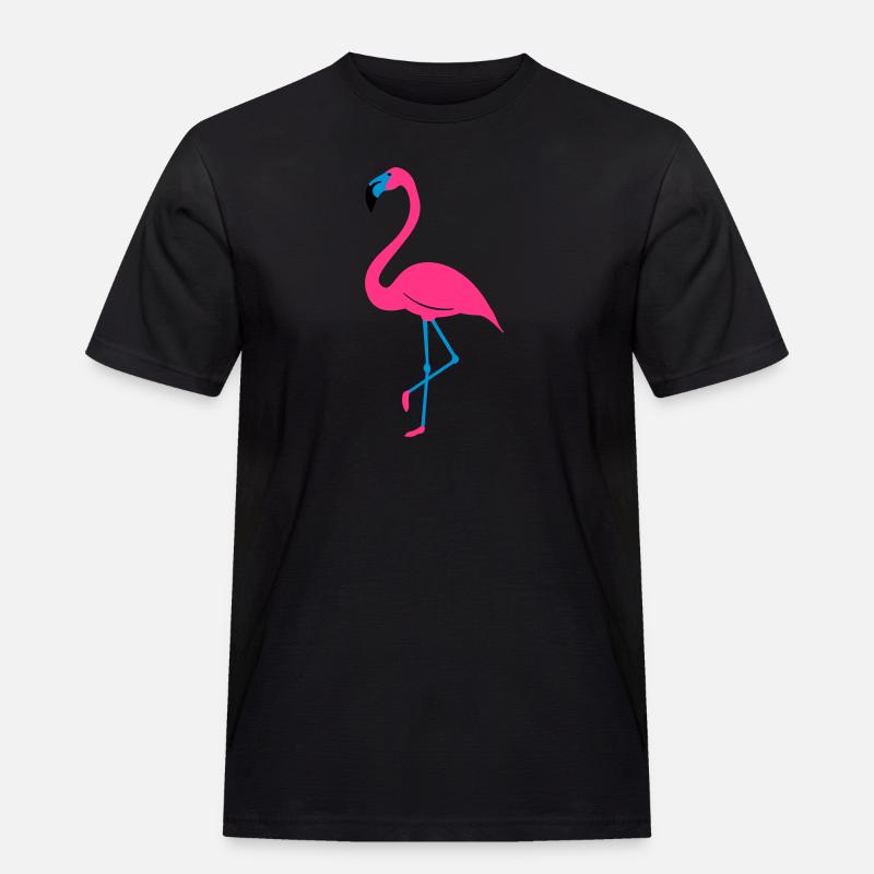 Flamingo Single Deluxe Balance - Männer Workwear T-Shirt - Schwarz