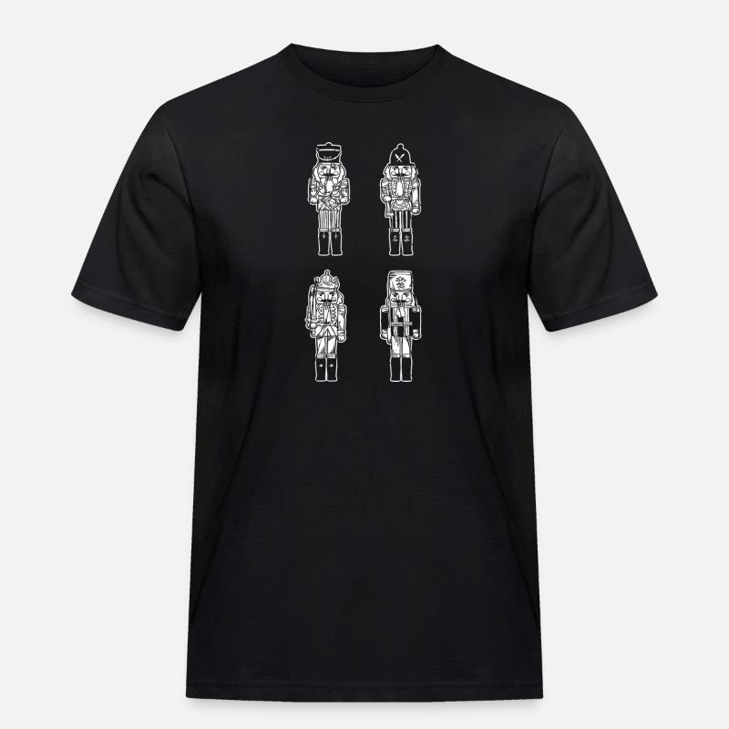 Weihnachtsmann Nussknacker Weihnachten - Männer Workwear T-Shirt - Schwarz